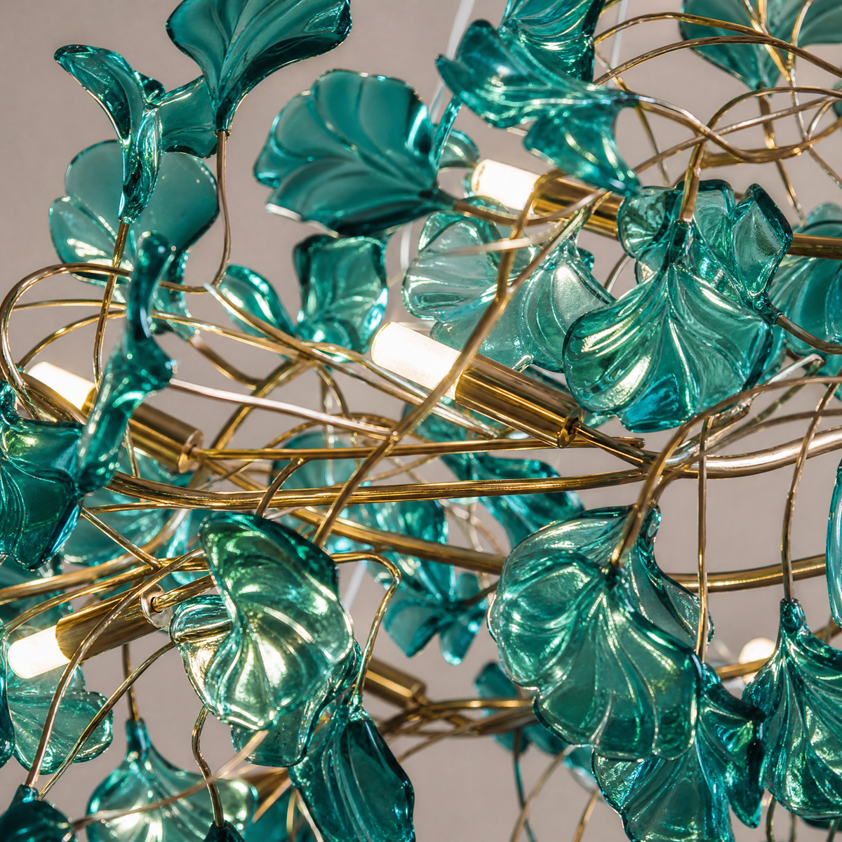 Acrylic Ginkgo Leaf Linear Chandelier for Dining Room Kitchen Island