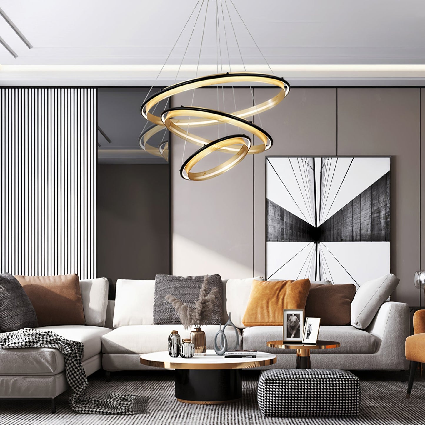Acrylic LED Round Chandelier - YIOSI