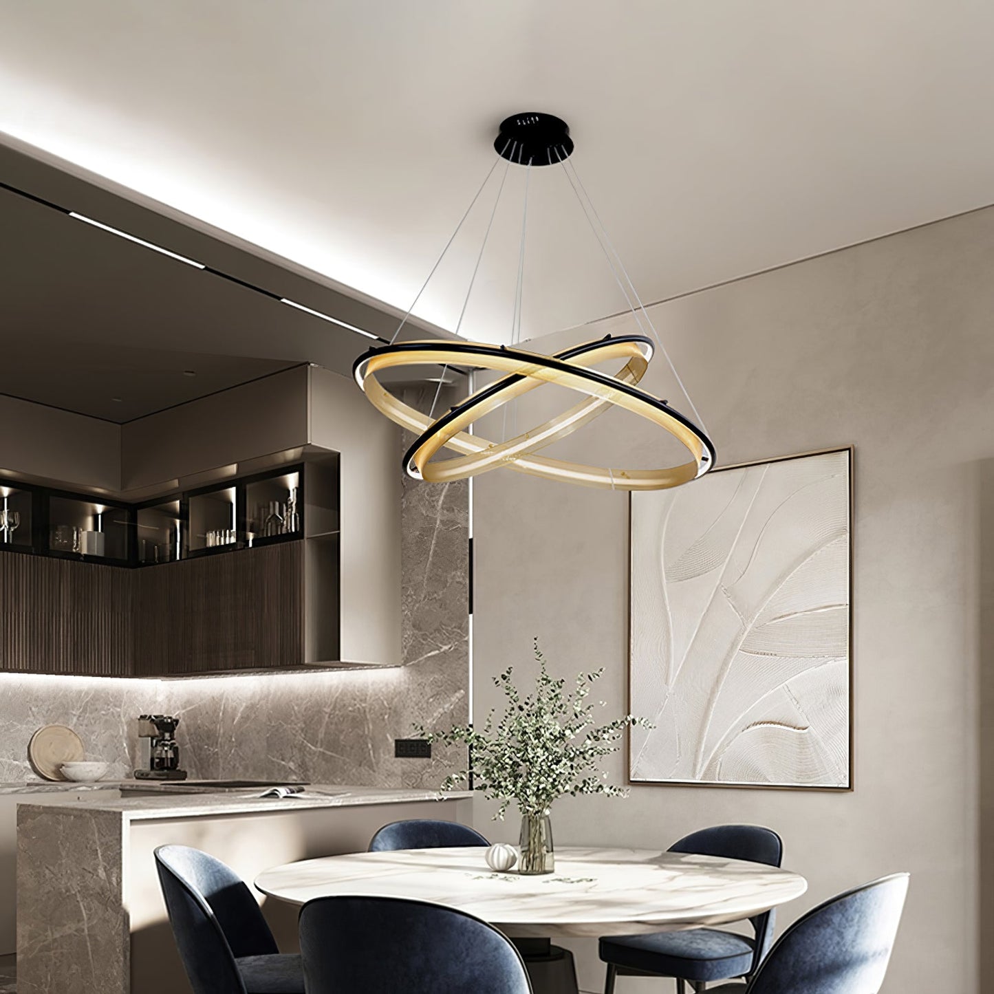 Acrylic LED Round Chandelier - YIOSI
