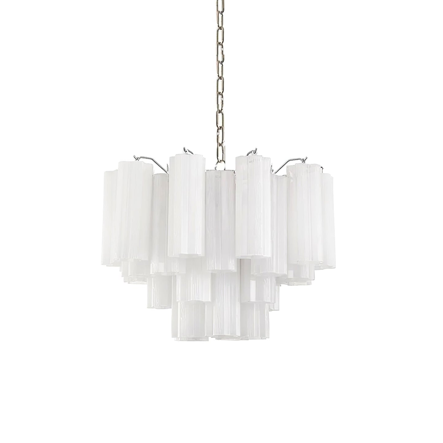 Addis Modern Murano Glass & Nickel Chandelier – Luxe Ceiling Light