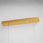 Elegant Alabaster Beam Pendant Light Sculptural with Brass Accents
