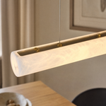 Alabaster Cylinder Linear Dining Pendant L1100 - Copper