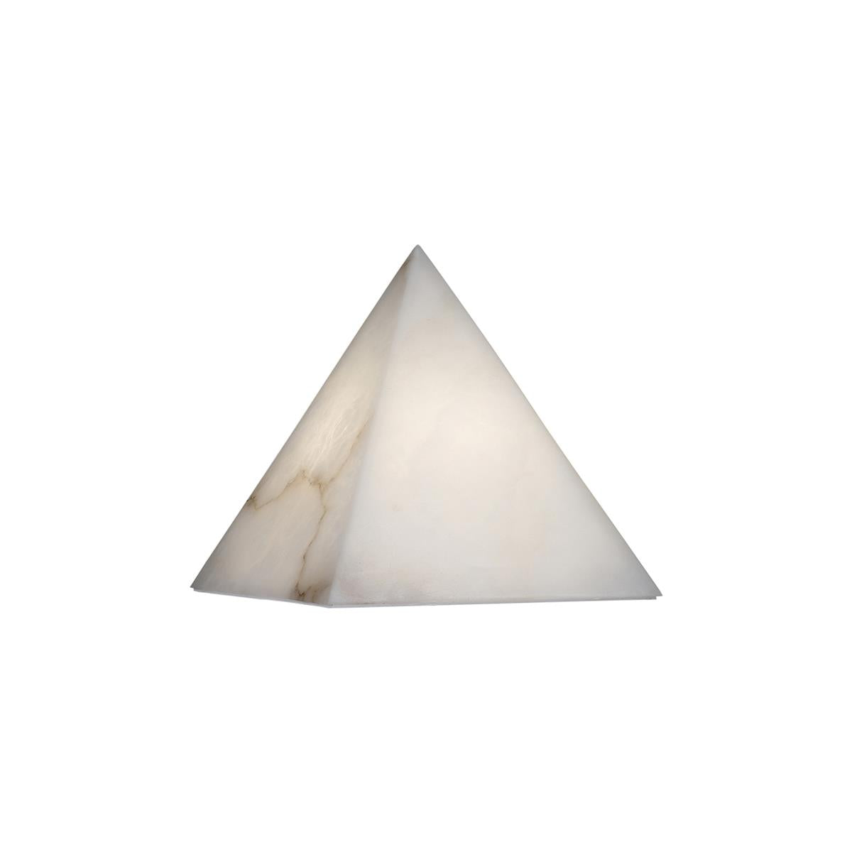 Elegant Hand‑Carved Alabaster Pyramid Table Lamp