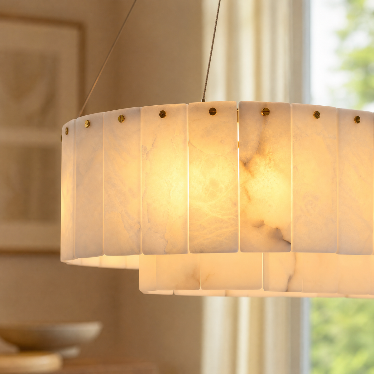 Alabaster Slice Chandelier Long 1370