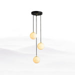 Elegant Alabaster Balls Cluster Chandelier with LED Glow
