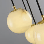 Elegant Alabaster Balls Cluster Chandelier with LED Glow