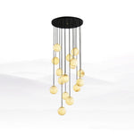 Elegant Alabaster Balls Cluster Chandelier with LED Glow