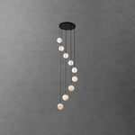 Elegant Alabaster Balls Cluster Chandelier with LED Glow