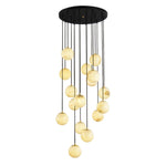 Elegant Alabaster Balls Cluster Chandelier with LED Glow