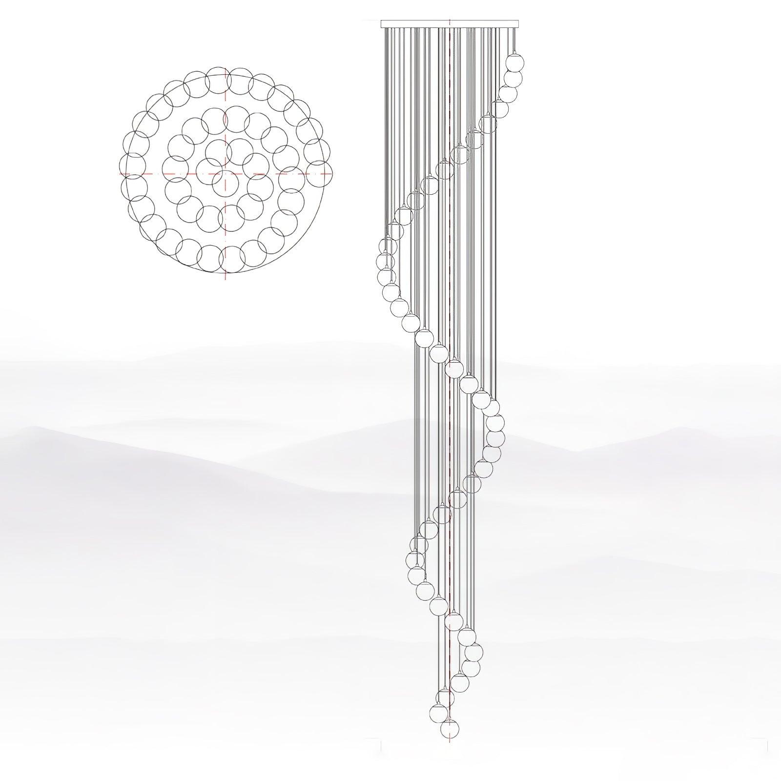 Elegant Alabaster Balls Cluster Chandelier with LED Glow
