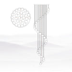 Elegant Alabaster Balls Cluster Chandelier with LED Glow