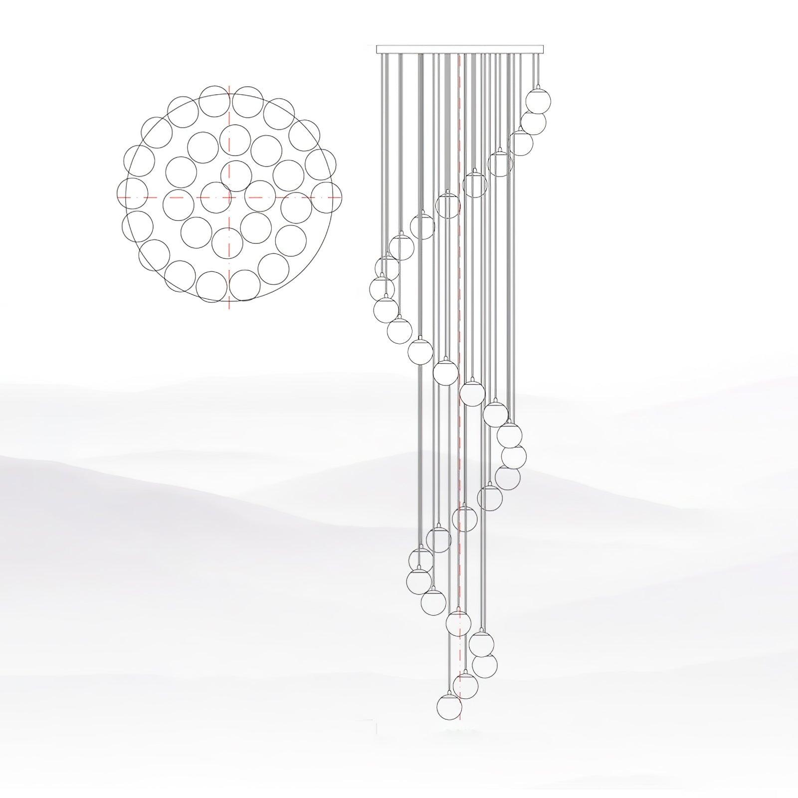 Elegant Alabaster Balls Cluster Chandelier with LED Glow