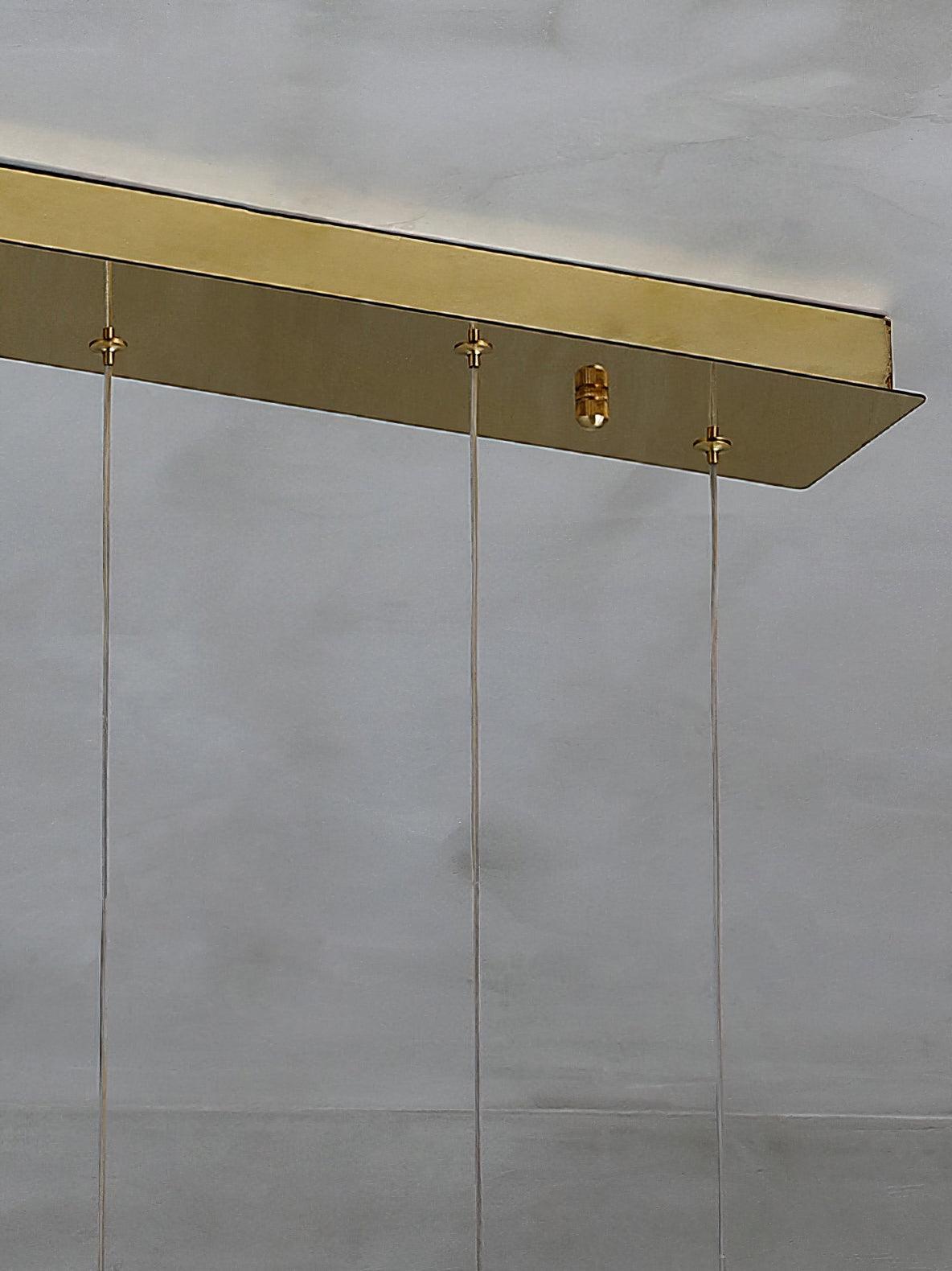 Gold White Alabaster Box Pendant Light – Geometric Ceiling Fixture