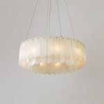 Alabaster Cascade Tiered Chandelier – Luxury Brass & White Ceiling Light