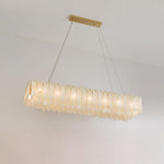 Alabaster Cascade Tiered Chandelier – Luxury Brass & White Ceiling Light