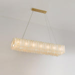 Alabaster Cascade Tiered Chandelier – Luxury Brass & White Ceiling Light