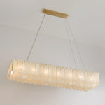 Alabaster Cascade Tiered Chandelier – Luxury Brass & White Ceiling Light