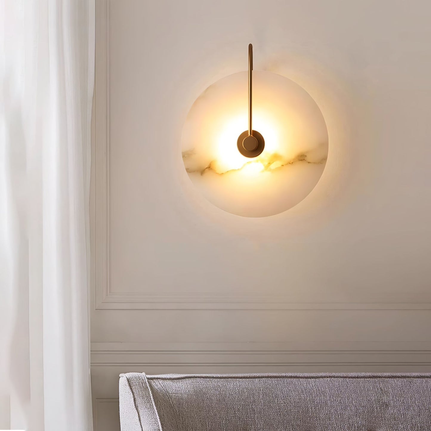Vakkerlight Alabaster LED Wall Lamp with Gold Black Finish