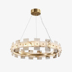 Vakkerlight Alabaster Halo Brass & White LED Chandelier