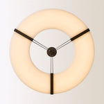 Alabaster Halo Pendant Light – Black & White LED Chandelier