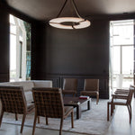 Alabaster Halo Pendant Light – Black & White LED Chandelier