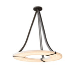 Alabaster Halo Pendant Light – Black & White LED Chandelier