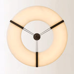 Alabaster Halo Pendant Light – Black & White LED Chandelier
