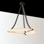Alabaster Halo Pendant Light – Black & White LED Chandelier
