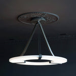 Alabaster Halo Pendant Light – Black & White LED Chandelier