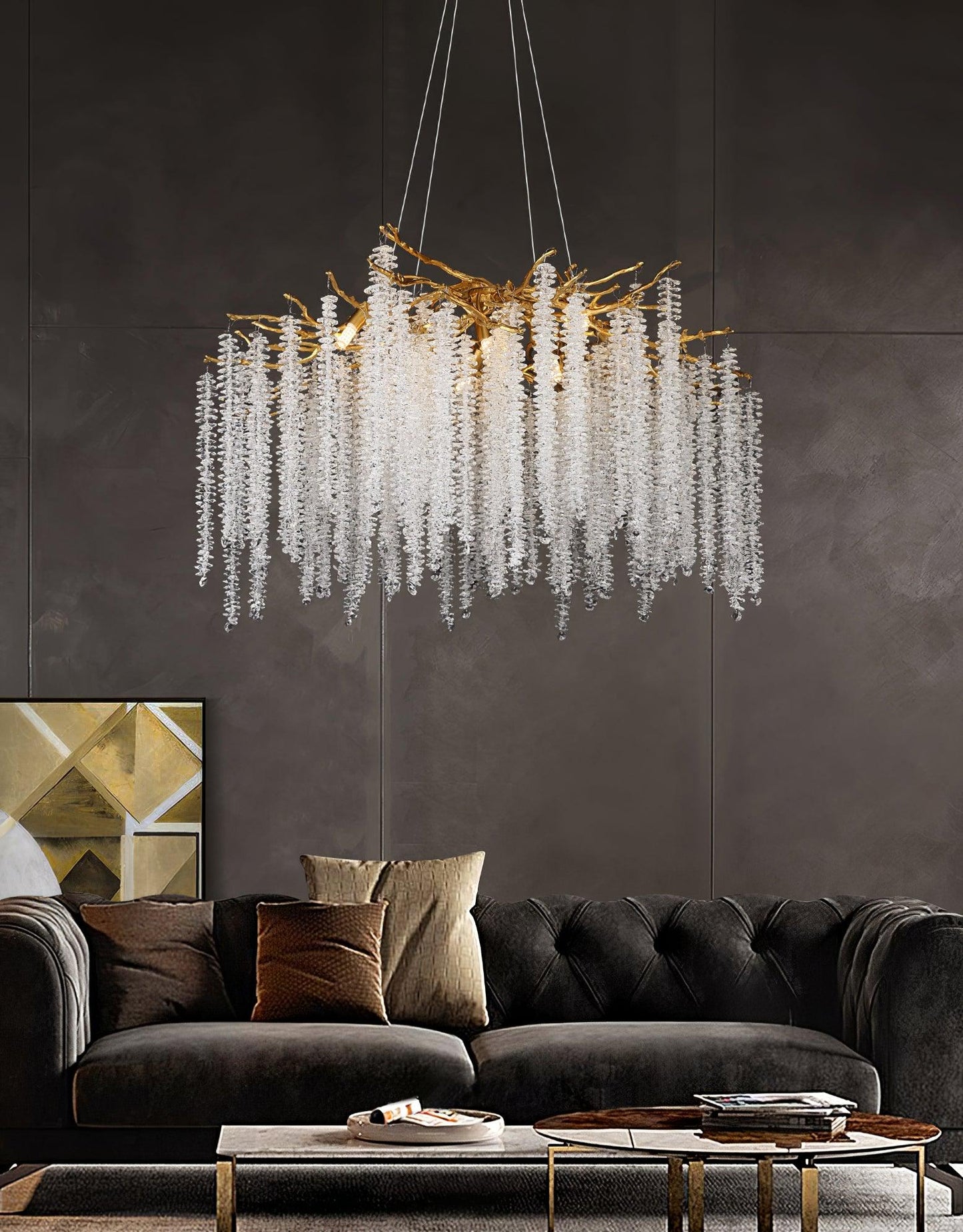 Albero Gold Crystal Chandelier with 8, 10, or 14 Heads