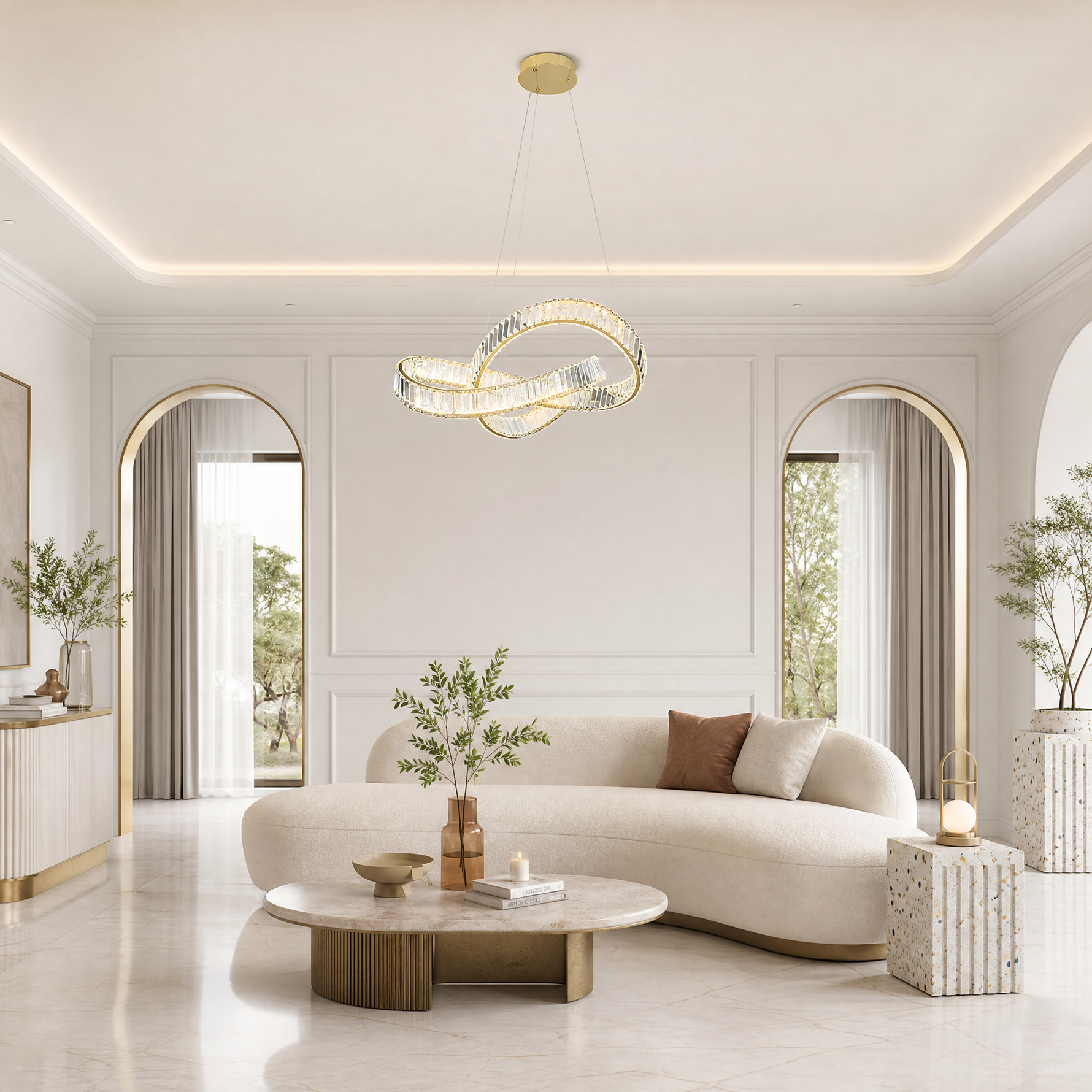 Aletta Slim Halo Chandelier
