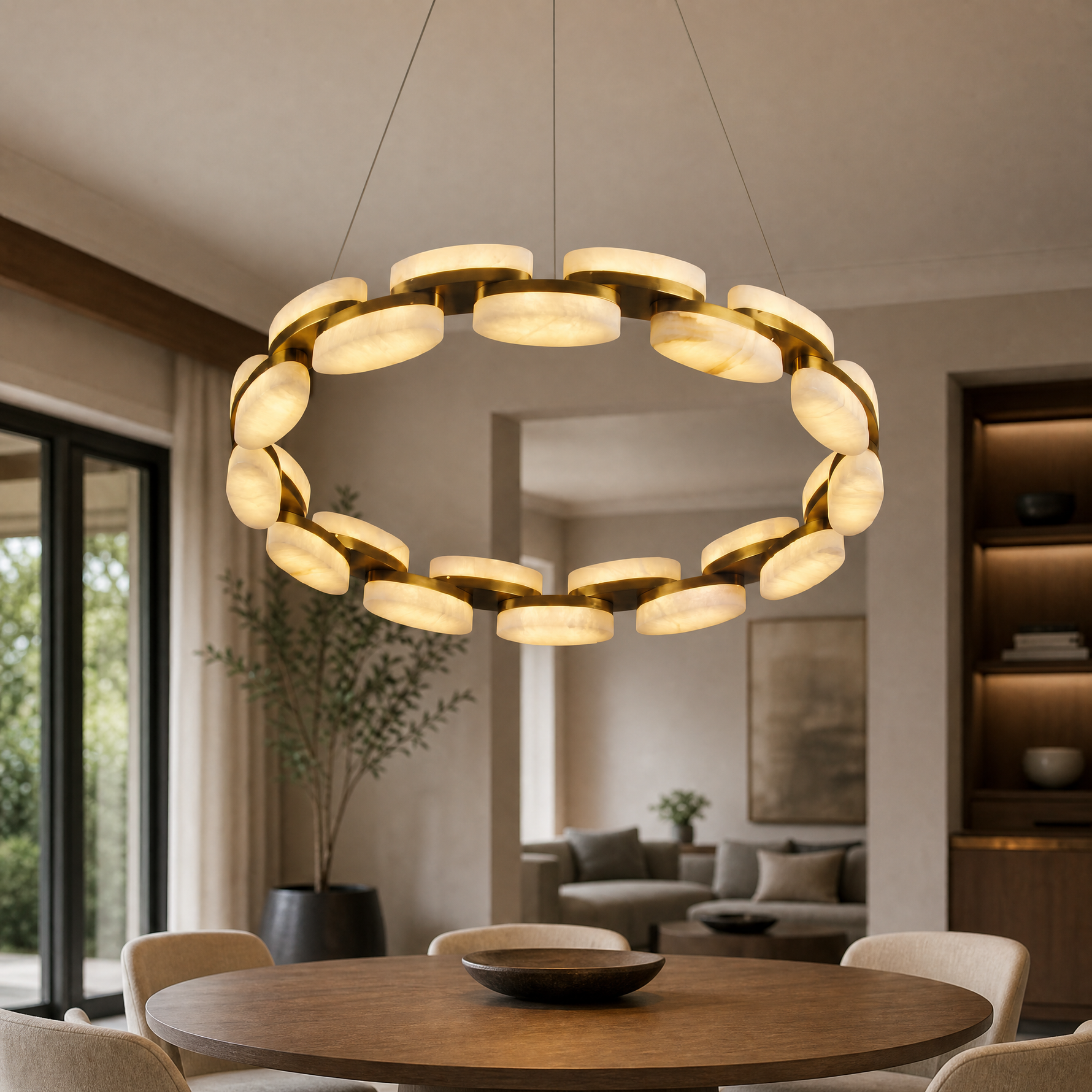 Amara Alabaster Round Ring Chandelier
