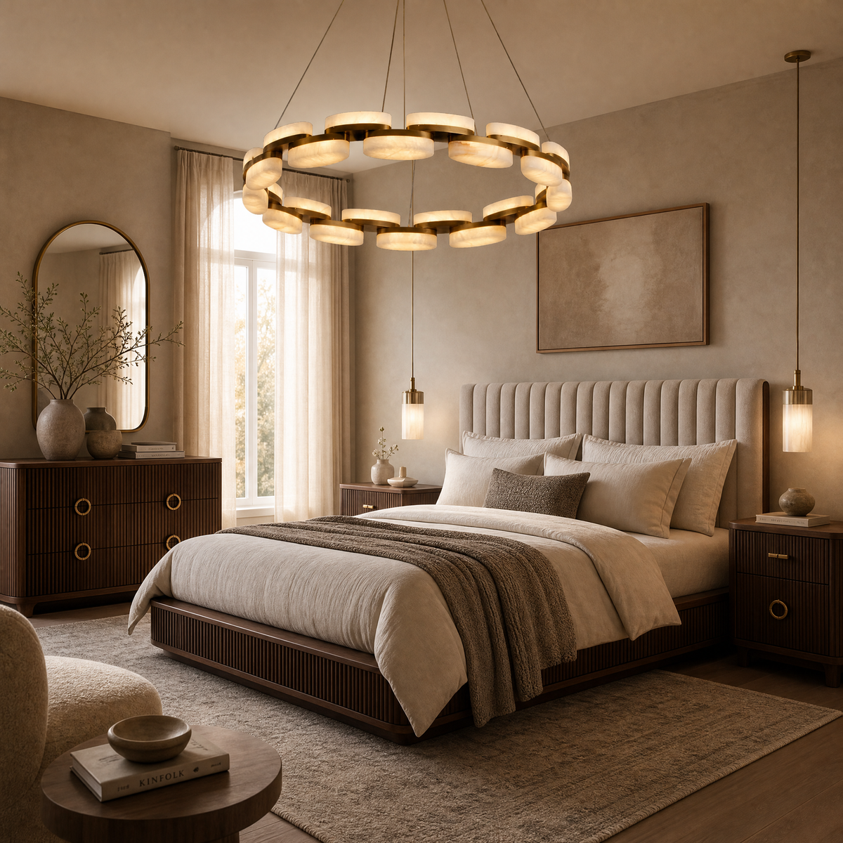 Amara Alabaster Round Ring Chandelier