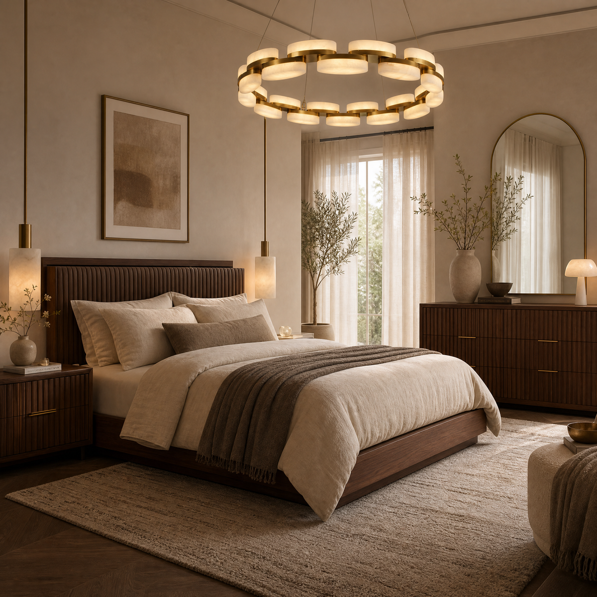 Amara Alabaster Round Ring Chandelier