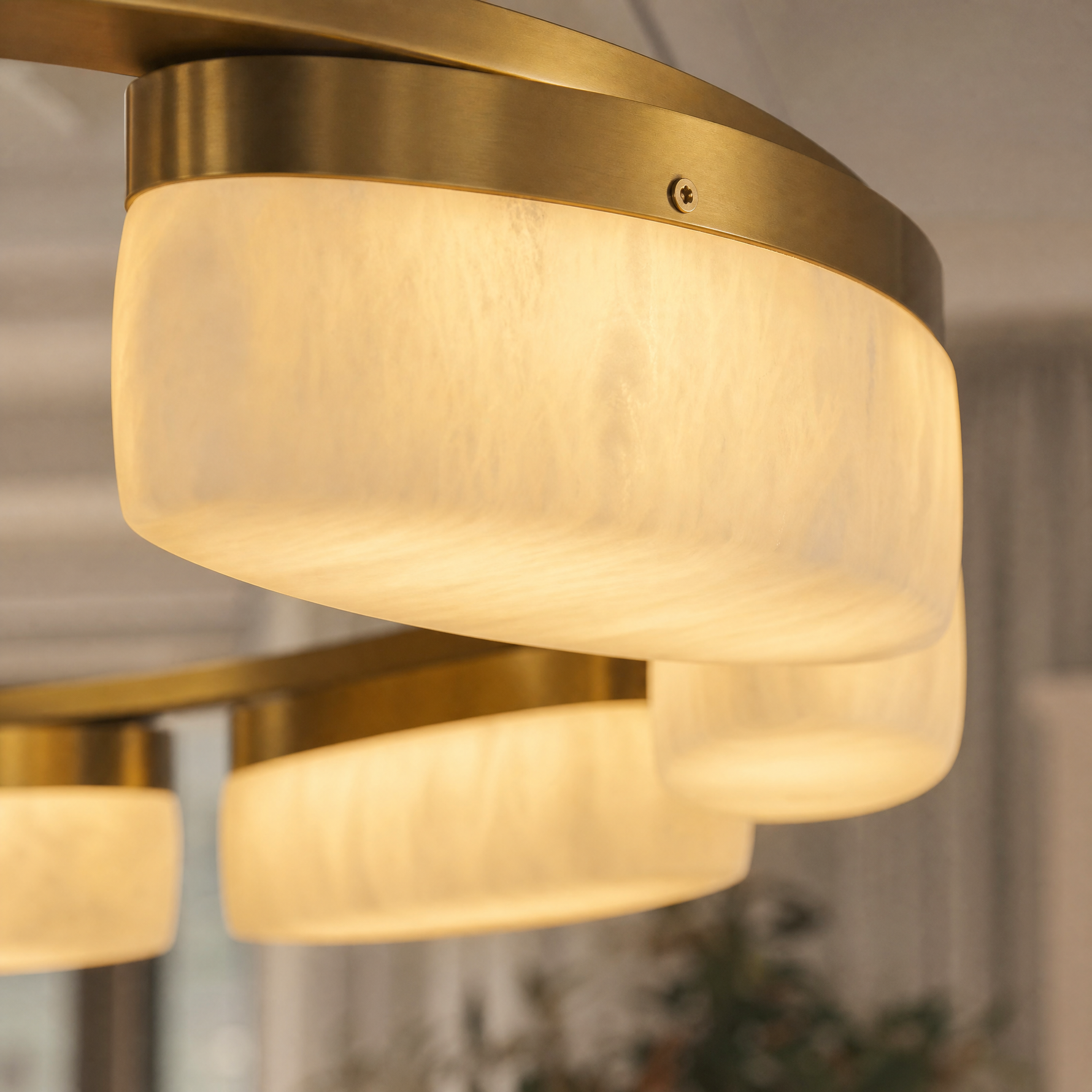 Amara Modern Ring Alabaster Chandelier