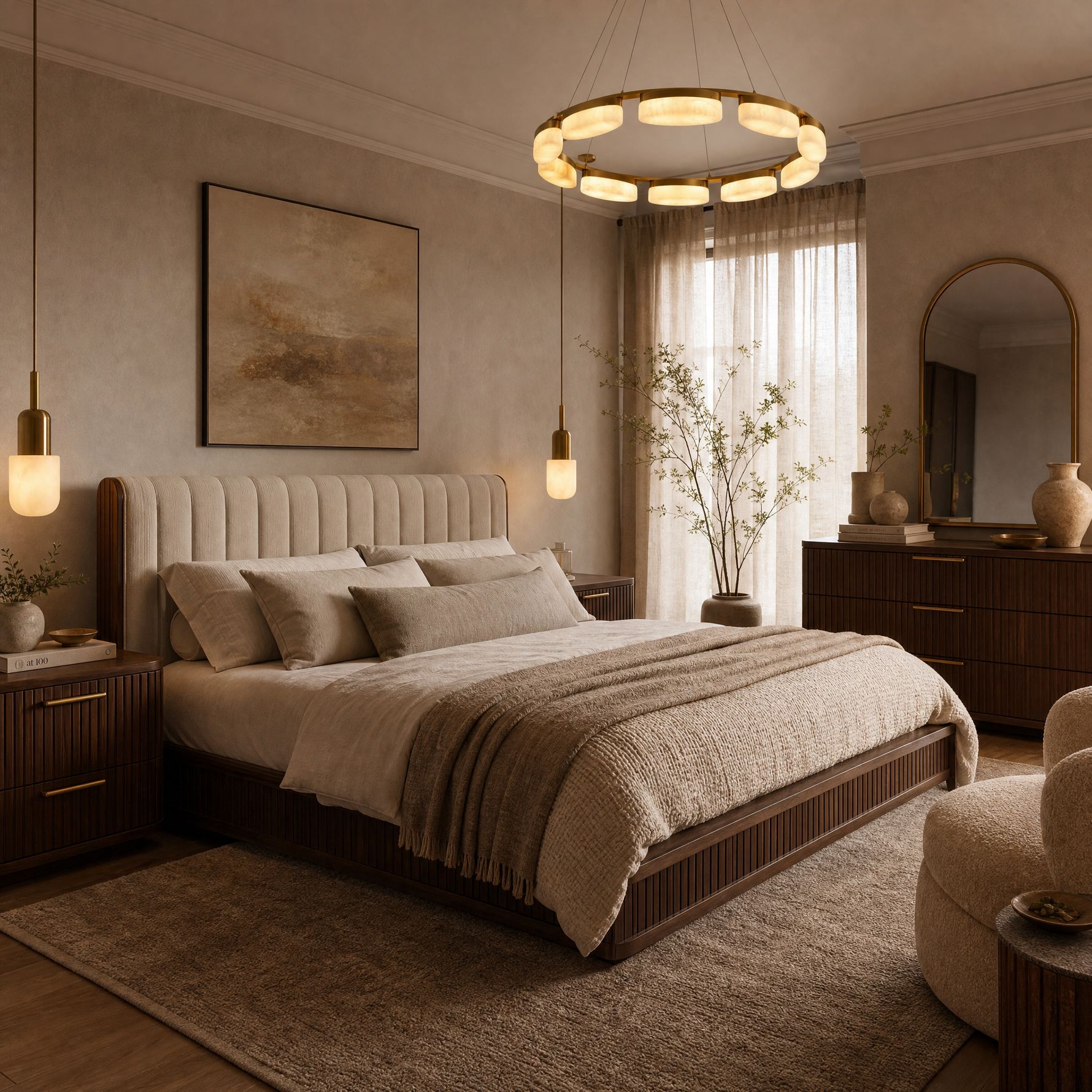 Amara Modern Ring Alabaster Chandelier