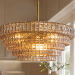 Amber Hook Plate Crystal Round Chandelier 48"D