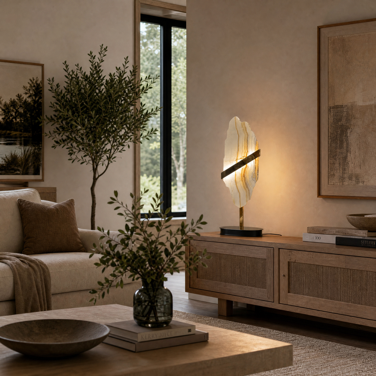 Amber Natural Stone Table Sconce