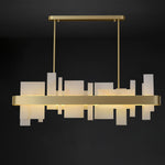 Amelie Brushed Brass & White LED Chandelier – Modern Luxury Lighting