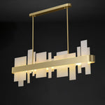 Amelie Brushed Brass & White LED Chandelier – Modern Luxury Lighting