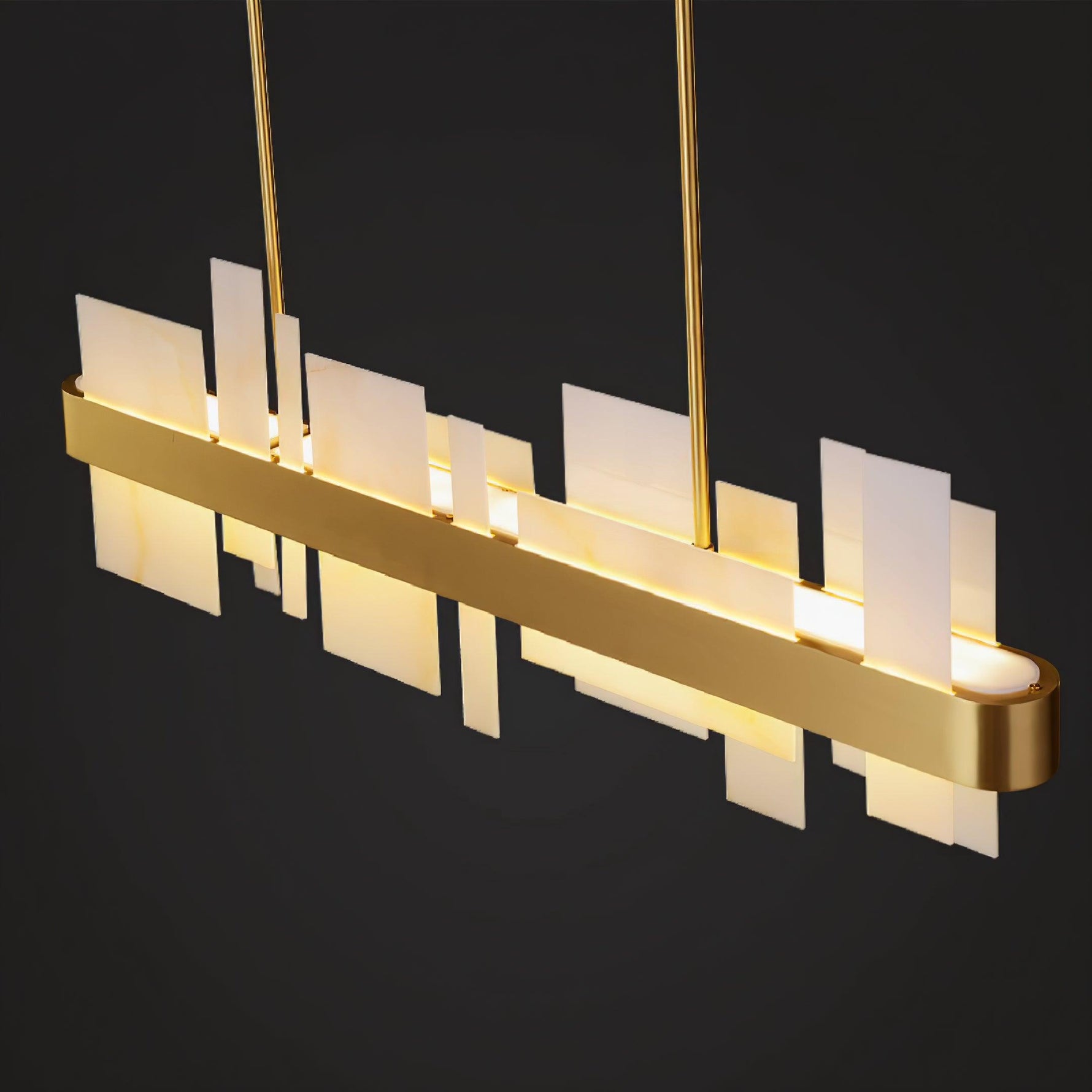 Amelie Brushed Brass & White LED Chandelier – Modern Luxury Lighting