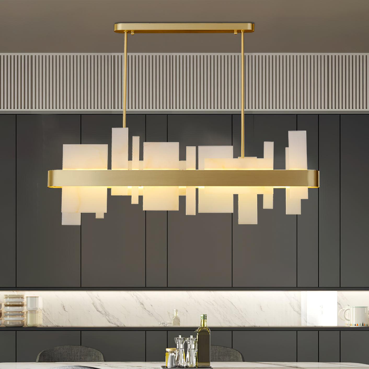 Amelie Brushed Brass & White LED Chandelier – Modern Luxury Lighting