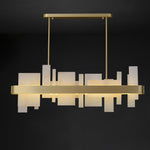 Amelie Brushed Brass & White LED Chandelier – Modern Luxury Lighting