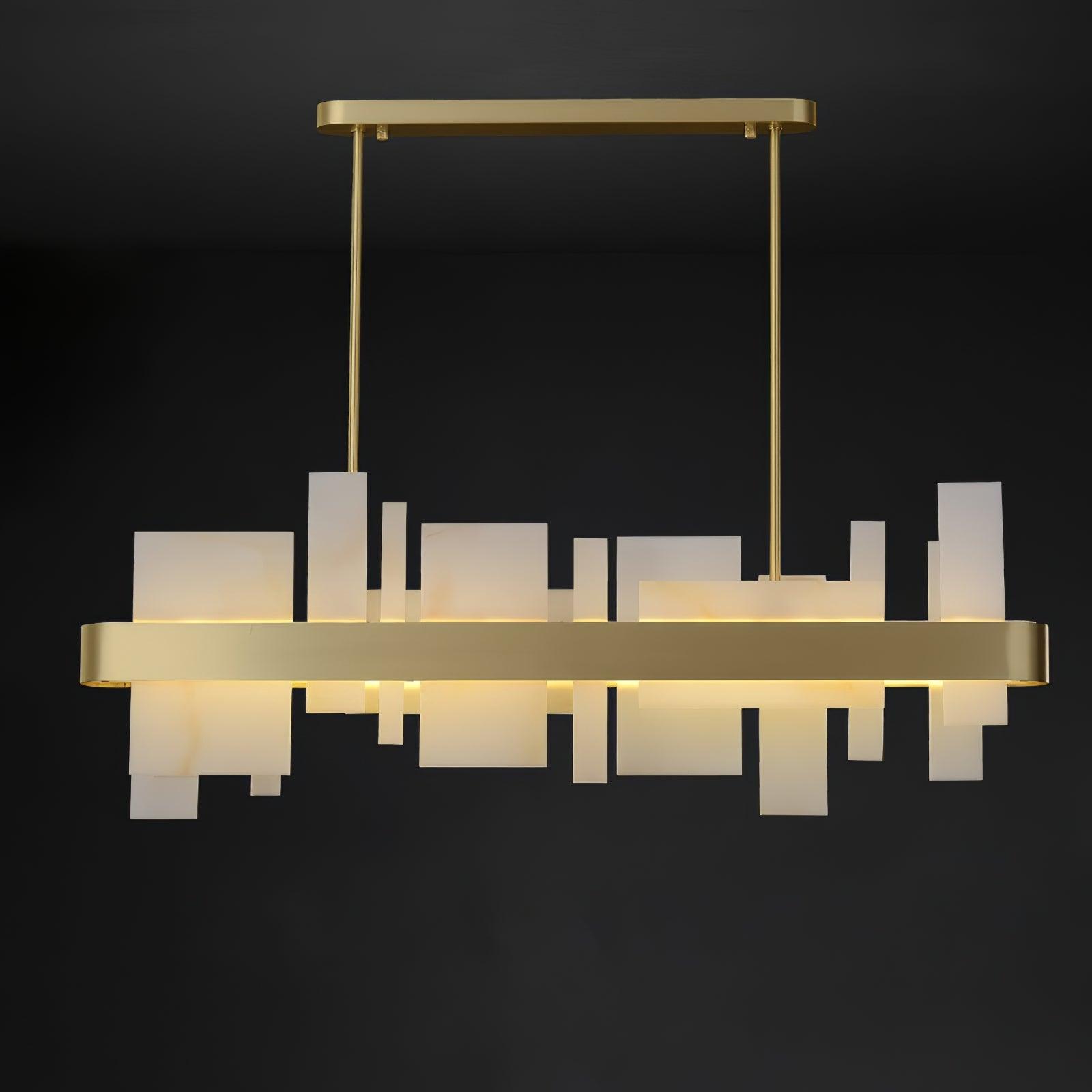 Amelie Brushed Brass & White LED Chandelier – Modern Luxury Lighting