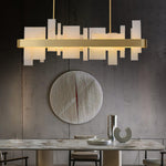 Amelie Brushed Brass & White LED Chandelier – Modern Luxury Lighting