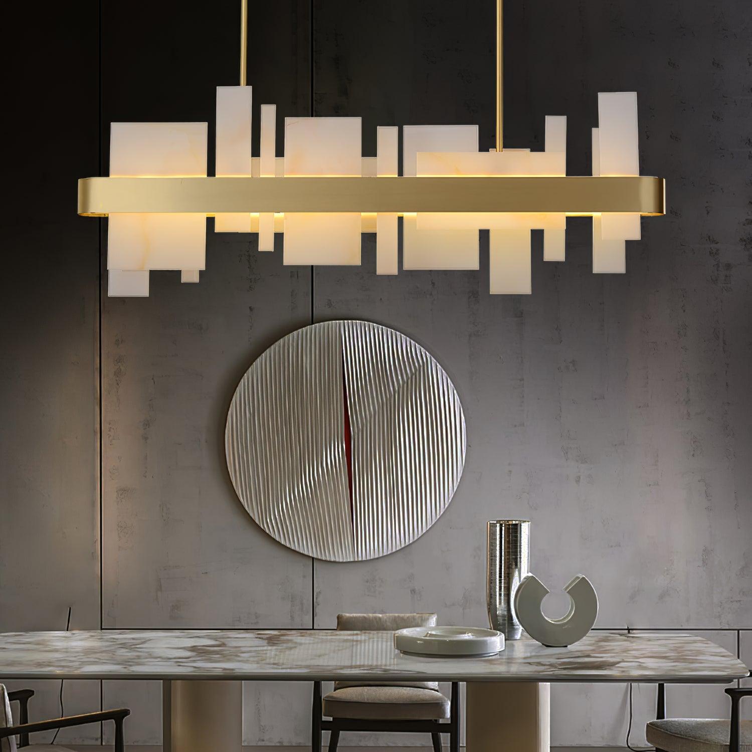 Amelie Brushed Brass & White LED Chandelier – Modern Luxury Lighting