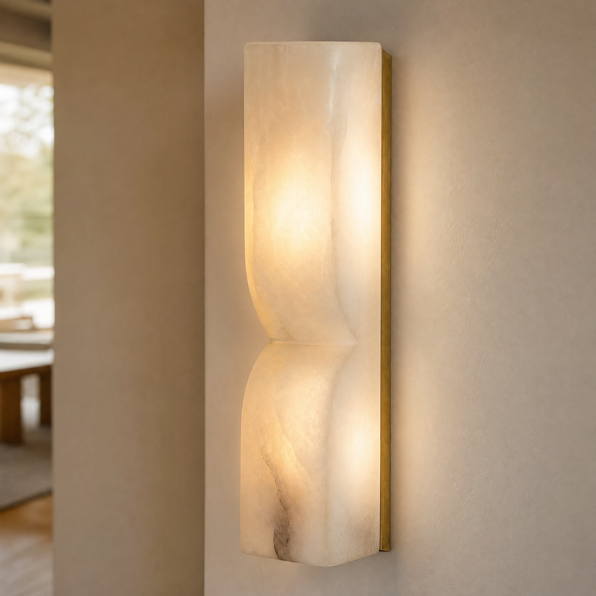 Anello Alabaster Vertical Wall Sconce