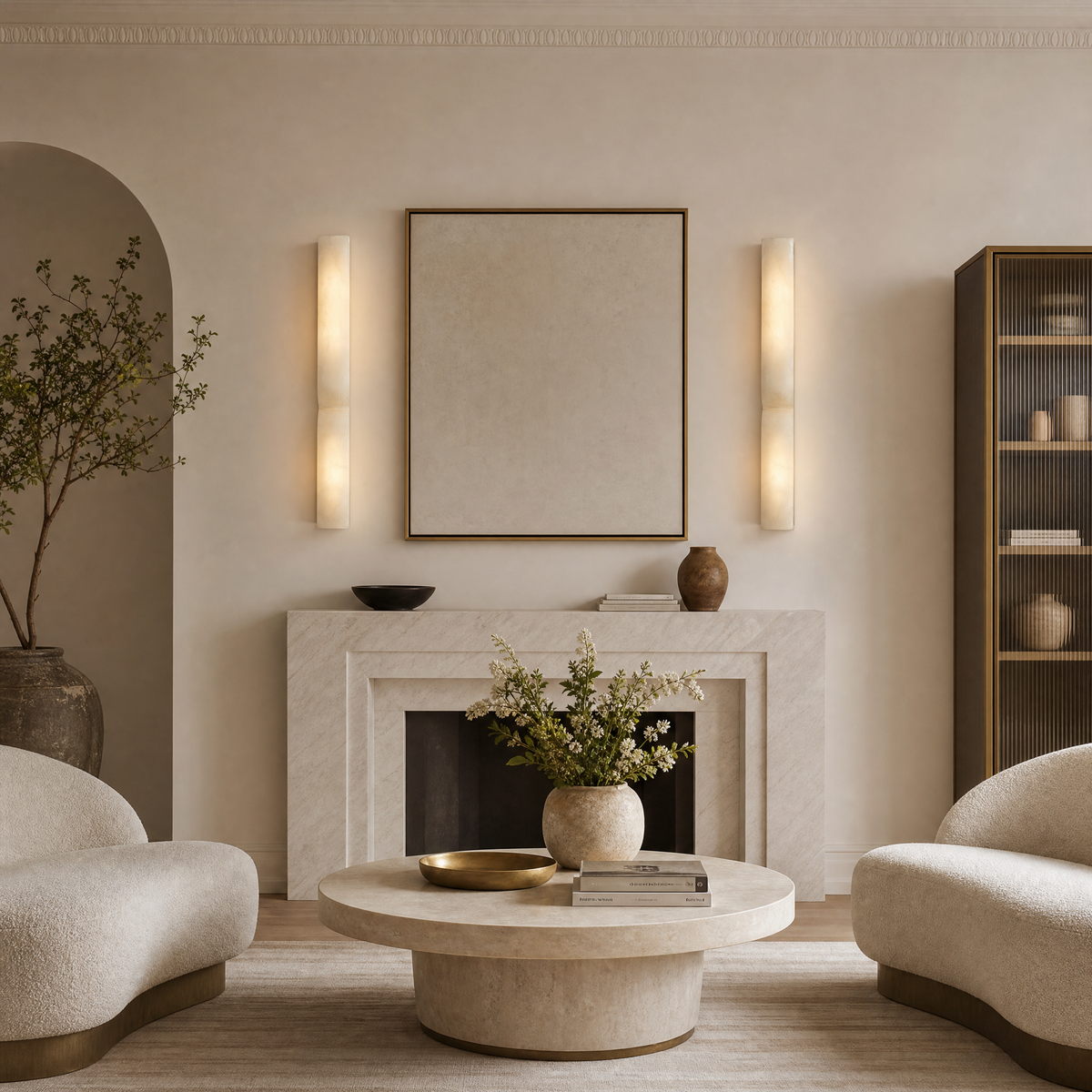 Anello Alabaster Vertical Wall Sconce