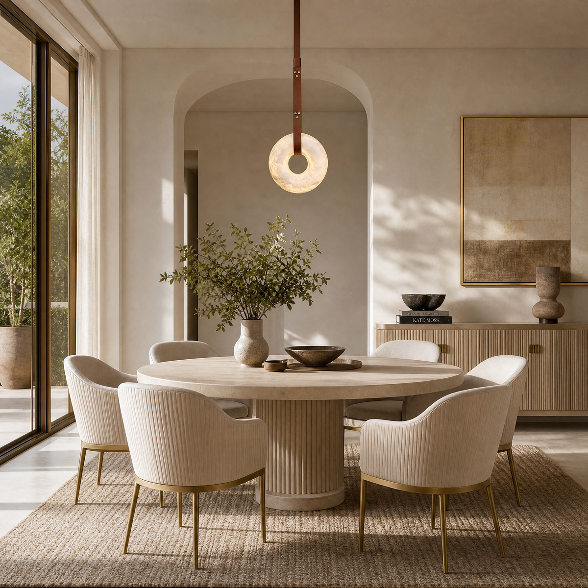 Anello Modern Alabaster Ring Pendant Light