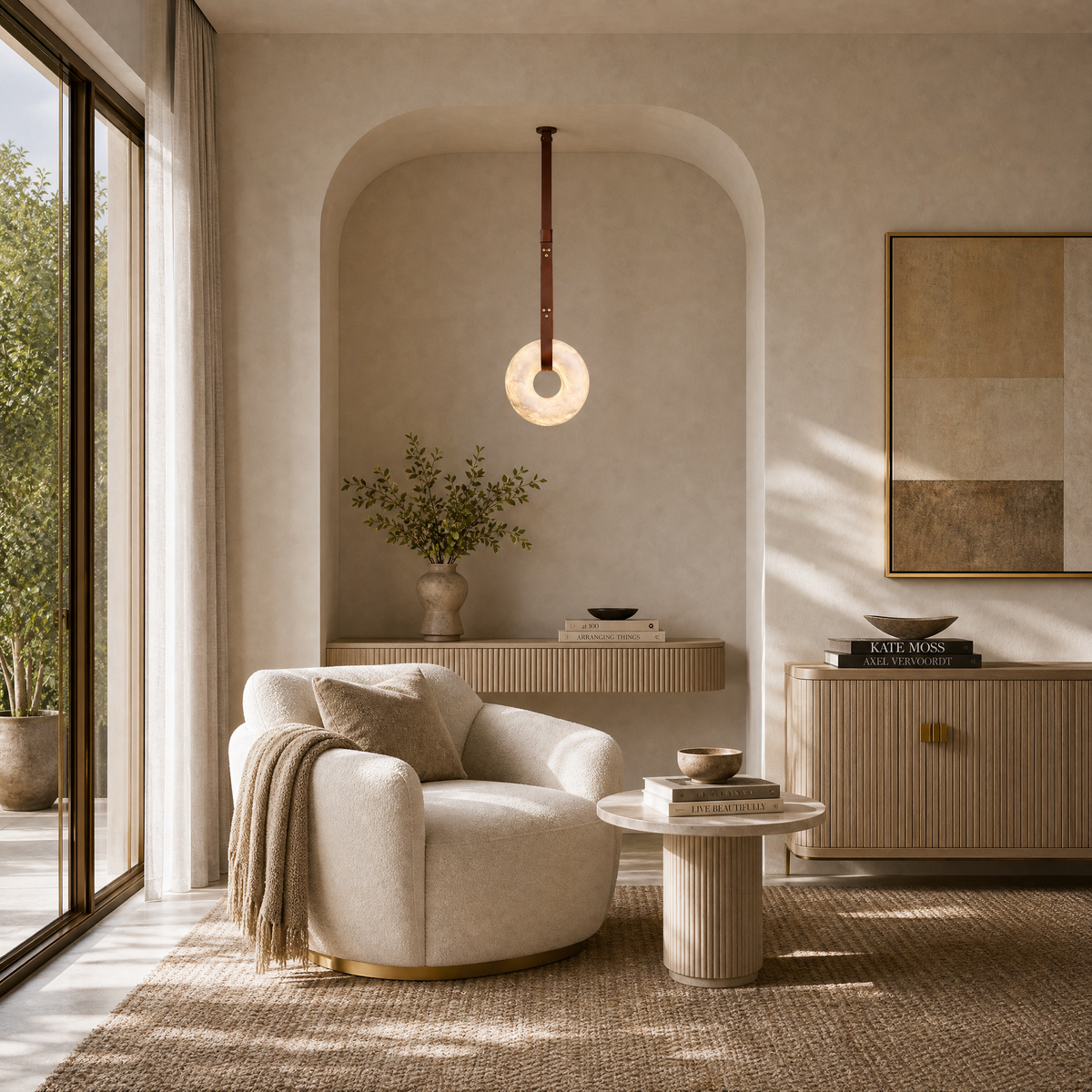 Anello Modern Alabaster Ring Pendant Light